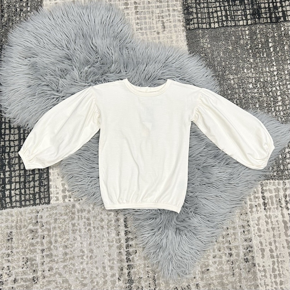 Little Liam By Kate Quinn Girls Cream Bubble Sleeve Top Size 3T